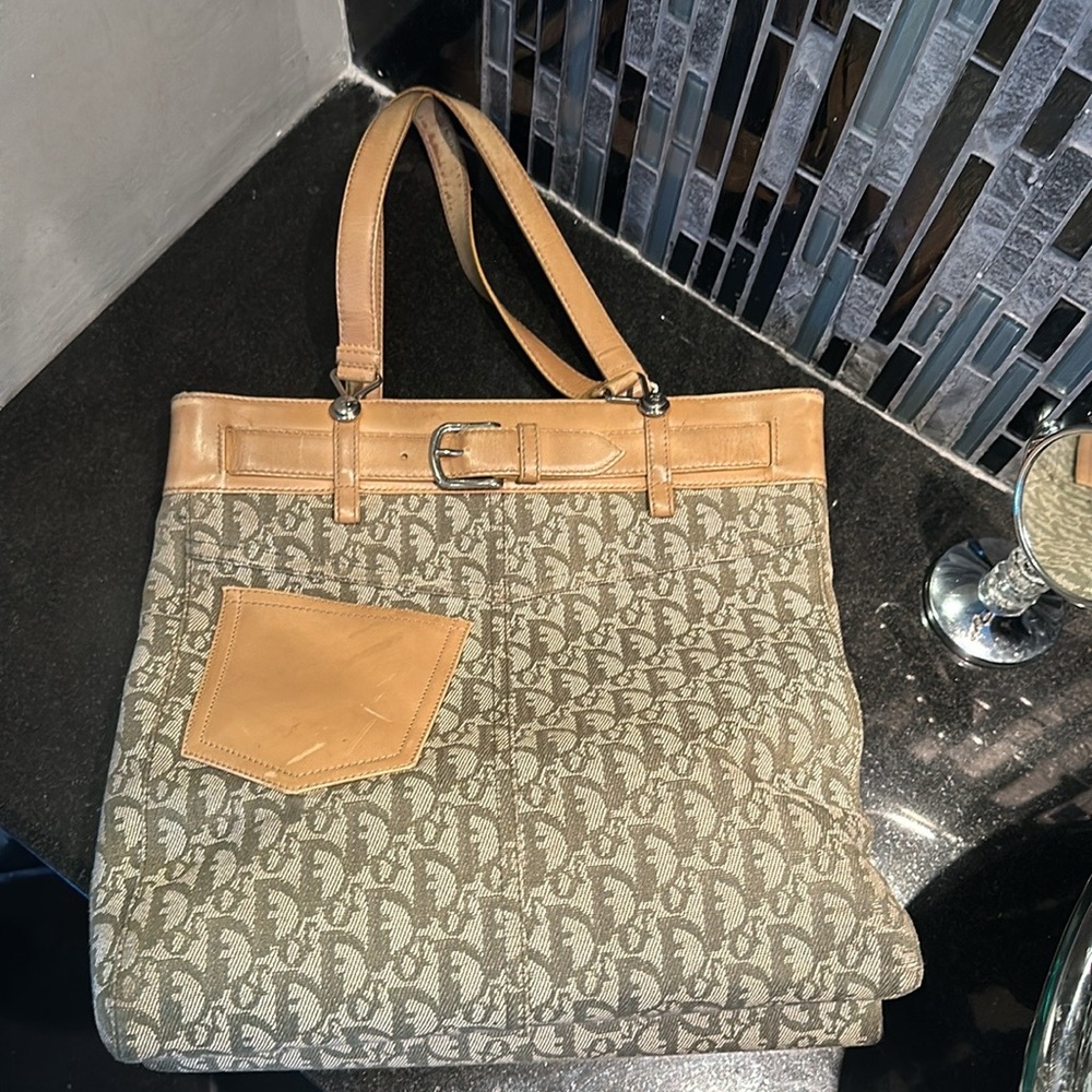 Vintage Christian Dior Denim trotters tote